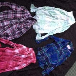 4 flannel shirts